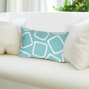 Trans Ocean Liora Manne Visions I Handmade Indoor/Outdoor Pillow - Geometric Accent For Stylish Spaces Blue Polyester 7sa1s408704