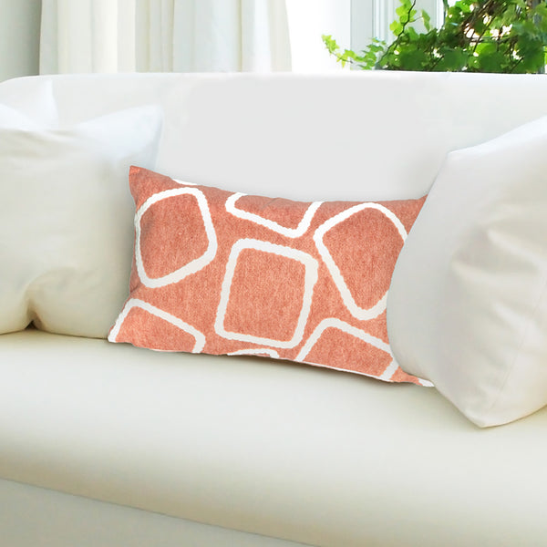 Trans Ocean Liora Manne Visions I Handmade Indoor/Outdoor Pillow - Geometric Accent For Stylish Spaces Orange Polyester 7sa1s408717