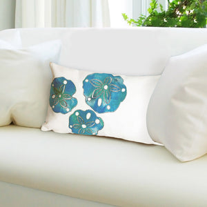 Trans Ocean Liora Manne Visions I Handcrafted Coastal Sand Dollar Pillow - Stylish Indoor/Outdoor Accent Decor Blue Polyester 7sa2s414012