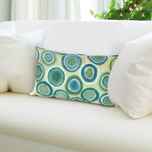 Trans Ocean Liora Manne Visions Ii Indoor/Outdoor Handmade Pillow - Contemporary Geometric Art For Any Space Green Polyester 7sb1s412804