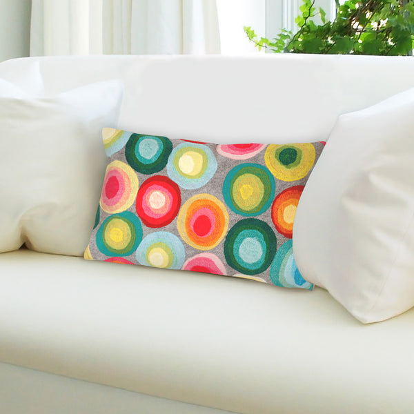 Trans Ocean Liora Manne Visions Ii Indoor/Outdoor Handmade Pillow - Contemporary Geometric Art For Any Space Grey Polyester 7sb2s412844