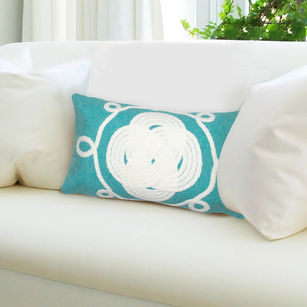 Trans Ocean Liora Manne Visions Ii Handmade Indoor/Outdoor Pillow - Nautical Geometric Design For Any Space Blue Polyester 7sb2s414304