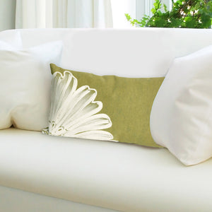 Trans Ocean Liora Manne Visions Iii Antique Medallion Indoor/Outdoor Pillow - Stunning Botanical Floral Accent Sage Polyester 7sc1s319006