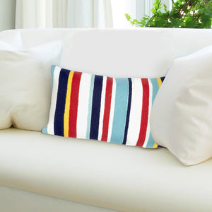 Trans Ocean Liora Manne Visions Iii Riviera Stripe Indoor/Outdoor Pillow - Handcrafted Nautical Home Accent Multi Polyester 7sc2s418744