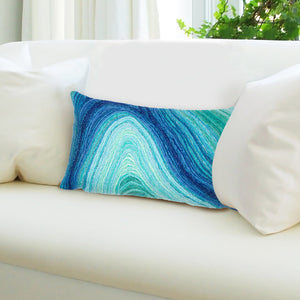 Trans Ocean Liora Manne Visions Iii Artistic Indoor/Outdoor Pillow With Dramatic Wave Design For Any Space Blue Polyester 7sc1s501123