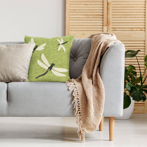 Trans Ocean Liora Manne Frontporch Dragonfly Indoor/Outdoor Pillow - Stylish Contemporary Accent For Any Space Green Polyester,Acrylic 7fp8s141506