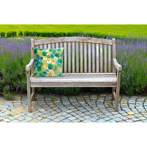 Trans Ocean Liora Manne Visions Ii Pansy Indoor/Outdoor Pillow - Handcrafted Geometric Accent For Modern Spaces Green Polyester 7sb2s413806