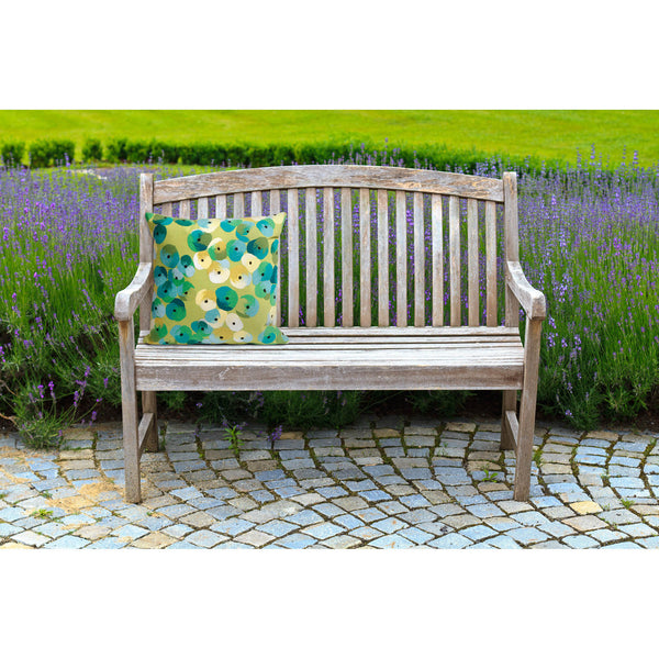 Trans Ocean Liora Manne Visions Ii Pansy Indoor/Outdoor Pillow - Handcrafted Geometric Accent For Modern Spaces Green Polyester 7sb2s413806