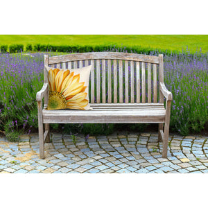 Trans Ocean Liora Manne Visions Iii Sunflower Indoor/Outdoor Handmade Pillow - Vibrant Botanical Accent Piece Yellow Polyester 7sc2s321609