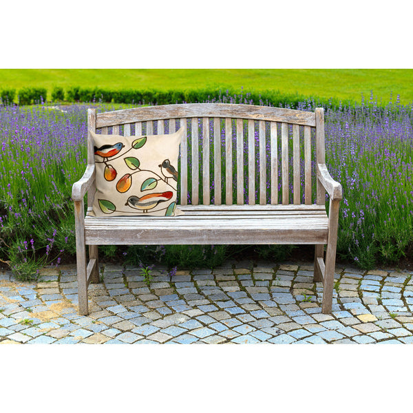 Trans Ocean Liora Manne Visions Iii Song Birds Handmade Indoor/Outdoor Pillow - Stunning Nature Garden Accent Ivory Polyester 7sc2s411912