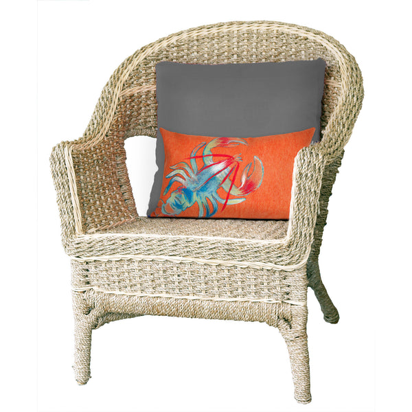 Trans Ocean Liora Manne Visions Ii Handmade Coastal Lobster Pillow - Vibrant Graphic Accent For Any Space Orange Polyester 7sb1s415317