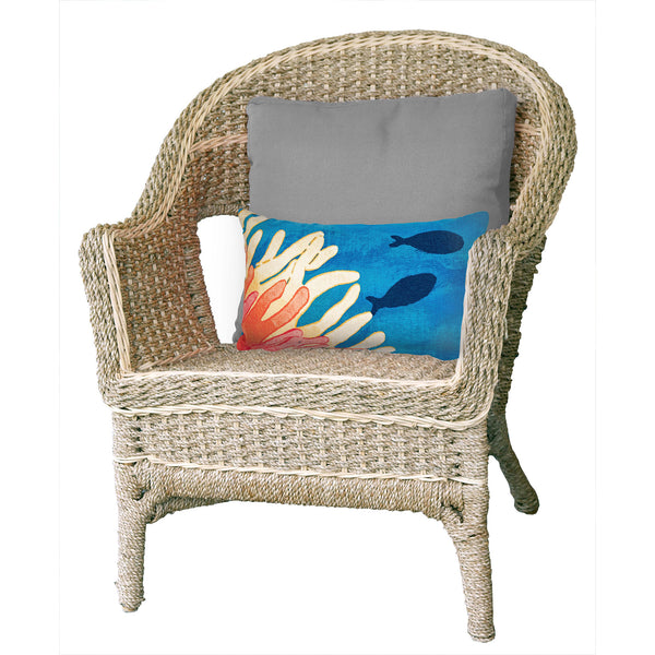 Trans Ocean Liora Manne Visions Iii Coastal Indoor/Outdoor Pillow - Stunning Reef & Fish Design For Any Space Orange Polyester 7sc1s421117