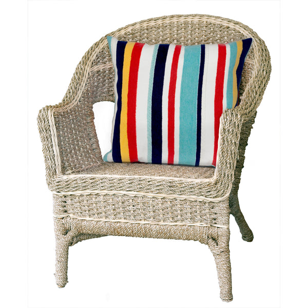 Trans Ocean Liora Manne Visions Iii Riviera Stripe Indoor/Outdoor Pillow - Handcrafted Nautical Home Accent Multi Polyester 7sc2s418744
