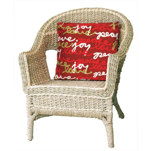 Trans Ocean Liora Manne Visions Iii Handmade Indoor/Outdoor Pillow - Peace Love Joy Red 20" X 20" Decor Red Polyester 7sc2s420024