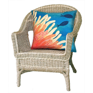 Trans Ocean Liora Manne Visions Iii Coastal Indoor/Outdoor Pillow - Stunning Reef & Fish Design For Any Space Orange Polyester 7sc2s421117