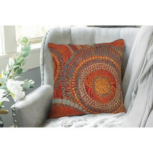 Trans Ocean Liora Manne Marina Circles Pillow - Contemporary Geometric Design For Indoor/Outdoor Elegance Orange Polypropylene,Polyester 7mr8s803517
