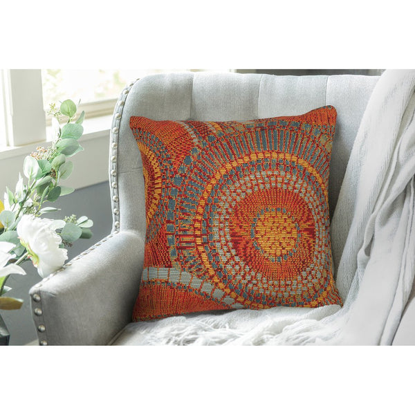 Trans Ocean Liora Manne Marina Circles Pillow - Contemporary Geometric Design For Indoor/Outdoor Elegance Orange Polypropylene,Polyester 7mr8s803517