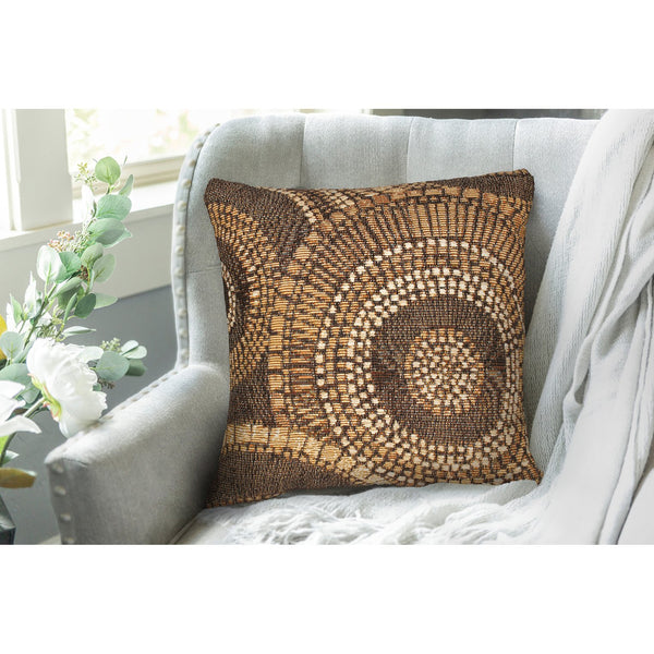 Trans Ocean Liora Manne Marina Circles Pillow - Contemporary Geometric Design For Indoor/Outdoor Elegance Brown Polypropylene,Polyester 7mr8s803519
