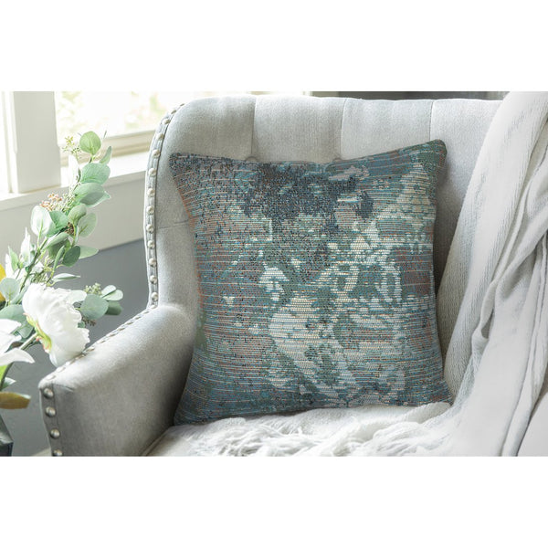 Trans Ocean Liora Manne Marina Transitional Indoor/Outdoor Pillow With Stunning Kermin Pattern For Any Space Blue Polypropylene,Polyester 7mr8s804303