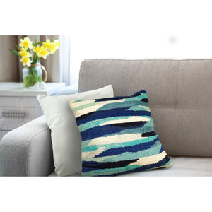 Trans Ocean Liora Manne Frontporch Cloud 18" X 18" Indoor/Outdoor Pillow - Stylish Geometric Design In Aruba Blue Polyester,Acrylic 7fp8s172594