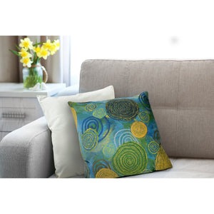 Trans Ocean Liora Manne Visions Iii Graffiti Swirl Indoor/Outdoor Pillow - Stunning Artful Accent For Any Space Blue Polyester 7sc2s410906