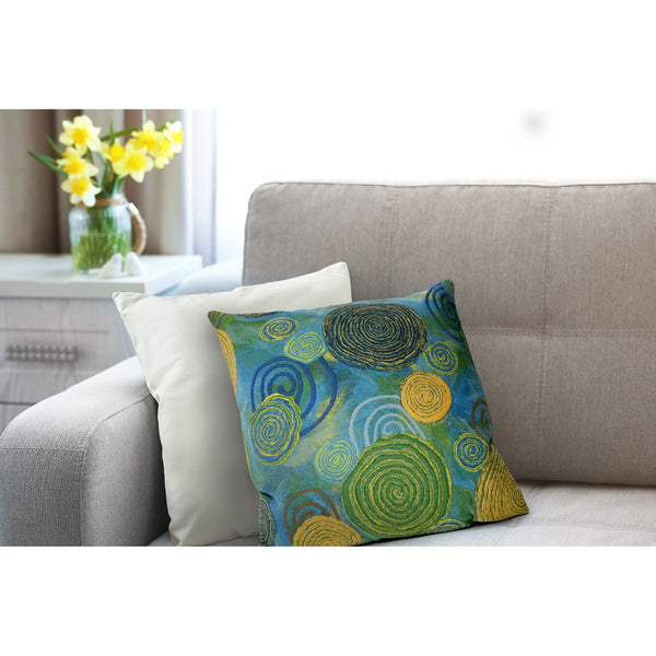 Trans Ocean Liora Manne Visions Iii Graffiti Swirl Indoor/Outdoor Pillow - Stunning Artful Accent For Any Space Blue Polyester 7sc2s410906