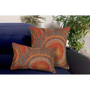 Trans Ocean Liora Manne Marina Circles Pillow - Contemporary Geometric Design For Indoor/Outdoor Elegance Orange Polypropylene,Polyester 7mr8s803517