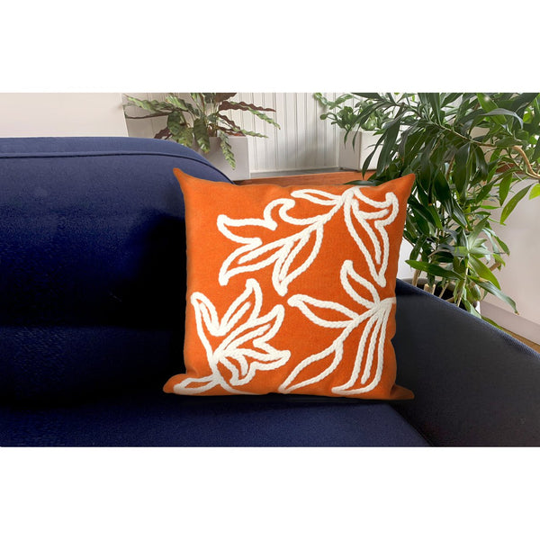 Trans Ocean Liora Manne Visions I Windsor Indoor/Outdoor Handmade Pillow - Elegant Floral Design For Any Space Orange Polyester 7sa2s307617