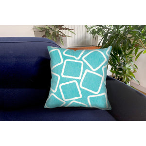 Trans Ocean Liora Manne Visions I Handmade Indoor/Outdoor Pillow - Geometric Accent For Stylish Spaces Blue Polyester 7sa2s408704