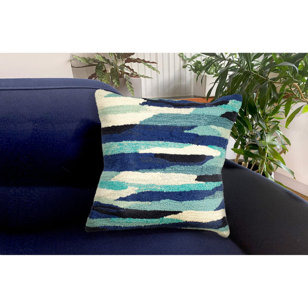Trans Ocean Liora Manne Frontporch Cloud 18" X 18" Indoor/Outdoor Pillow - Stylish Geometric Design In Aruba Blue Polyester,Acrylic 7fp8s172594