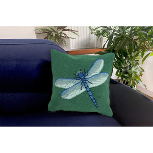 Trans Ocean Liora Manne Frontporch Dragonfly Indoor/Outdoor Pillow - Stylish Contemporary Accent For Any Space Green Polyester,Acrylic 7fp8s455606