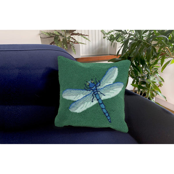 Trans Ocean Liora Manne Frontporch Dragonfly Indoor/Outdoor Pillow - Stylish Contemporary Accent For Any Space Green Polyester,Acrylic 7fp8s455606
