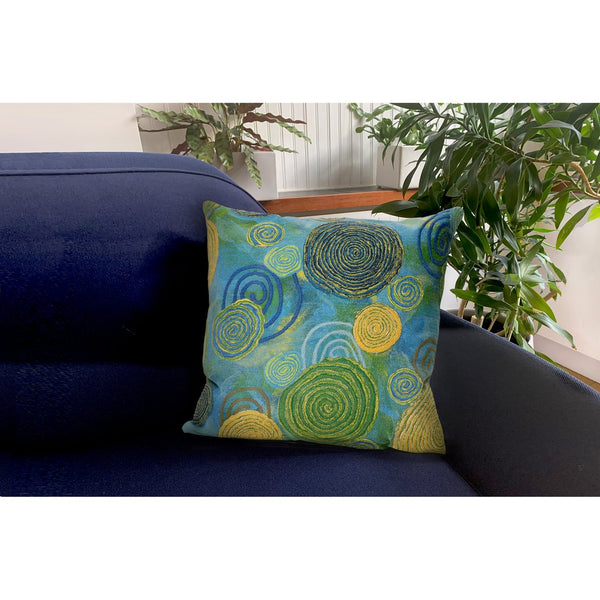 Trans Ocean Liora Manne Visions Iii Graffiti Swirl Indoor/Outdoor Pillow - Stunning Artful Accent For Any Space Blue Polyester 7sc2s410906