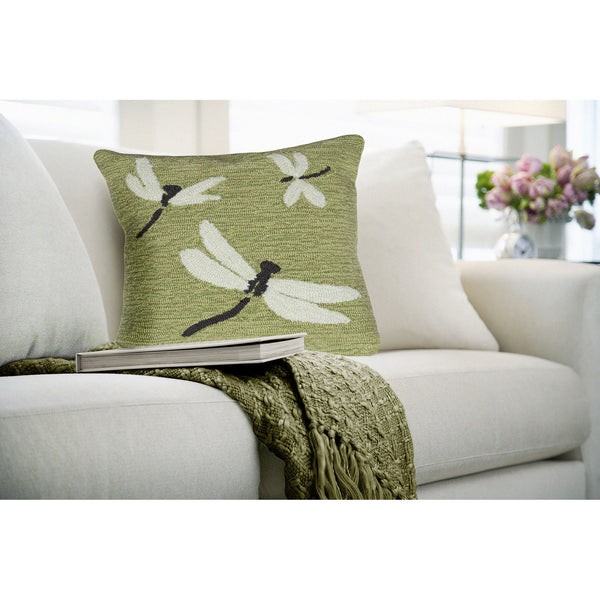 Trans Ocean Liora Manne Frontporch Dragonfly Indoor/Outdoor Pillow - Stylish Contemporary Accent For Any Space Green Polyester,Acrylic 7fp8s141506