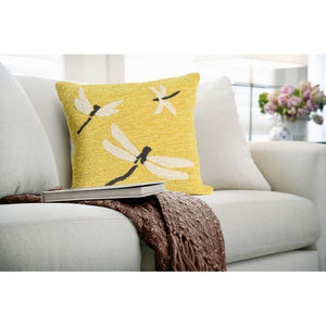 Trans Ocean Liora Manne Frontporch Dragonfly Indoor/Outdoor Pillow - Stylish Contemporary Accent For Any Space Yellow Polyester,Acrylic 7fp8s141509