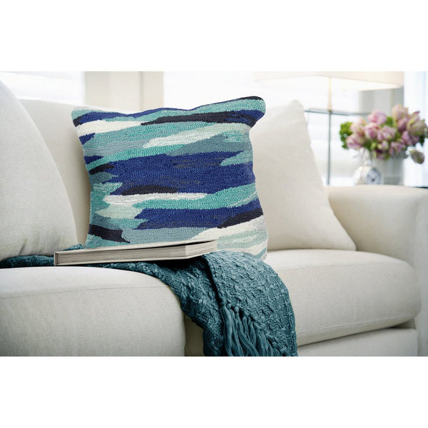 Trans Ocean Liora Manne Frontporch Cloud 18" X 18" Indoor/Outdoor Pillow - Stylish Geometric Design In Aruba Blue Polyester,Acrylic 7fp8s172594