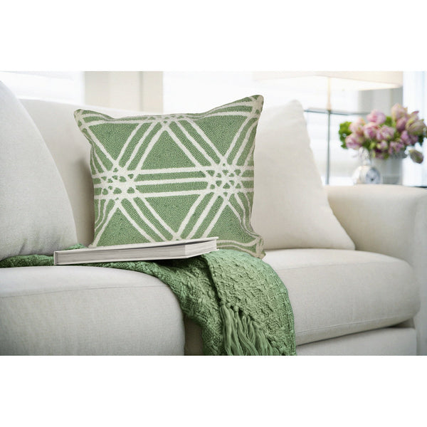 Trans Ocean Liora Manne Frontporch Hex Indoor/Outdoor Pillow - Stylish Geometric Design For All Spaces Green Polyester,Acrylic 7fp8s174106