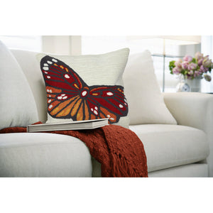 Trans Ocean Liora Manne Frontporch Butterfly Indoor/Outdoor Handmade Pillow For A Whimsical Home Accent Orange Polyester,Acrylic 7fp8s459617
