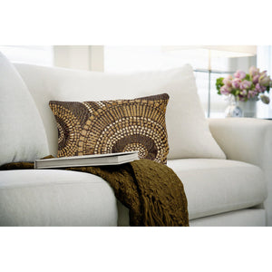 Trans Ocean Liora Manne Marina Circles Pillow - Contemporary Geometric Design For Indoor/Outdoor Elegance Brown Polypropylene,Polyester 7mr5s803519