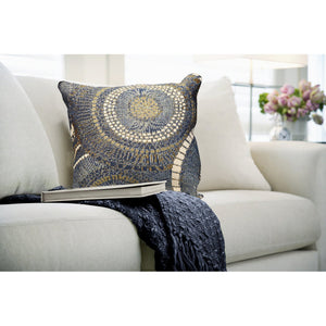 Trans Ocean Liora Manne Marina Circles Pillow - Contemporary Geometric Design For Indoor/Outdoor Elegance Blue Polypropylene,Polyester 7mr8s803503