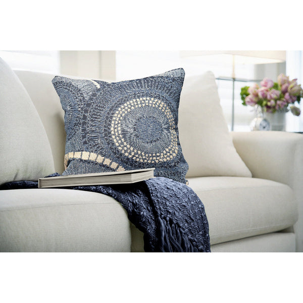 Trans Ocean Liora Manne Marina Circles Pillow - Contemporary Geometric Design For Indoor/Outdoor Elegance Blue Polypropylene,Polyester 7mr8s803504