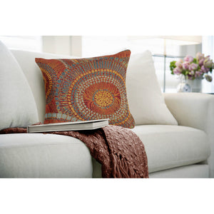 Trans Ocean Liora Manne Marina Circles Pillow - Contemporary Geometric Design For Indoor/Outdoor Elegance Orange Polypropylene,Polyester 7mr8s803517