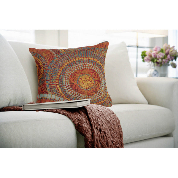 Trans Ocean Liora Manne Marina Circles Pillow - Contemporary Geometric Design For Indoor/Outdoor Elegance Orange Polypropylene,Polyester 7mr8s803517