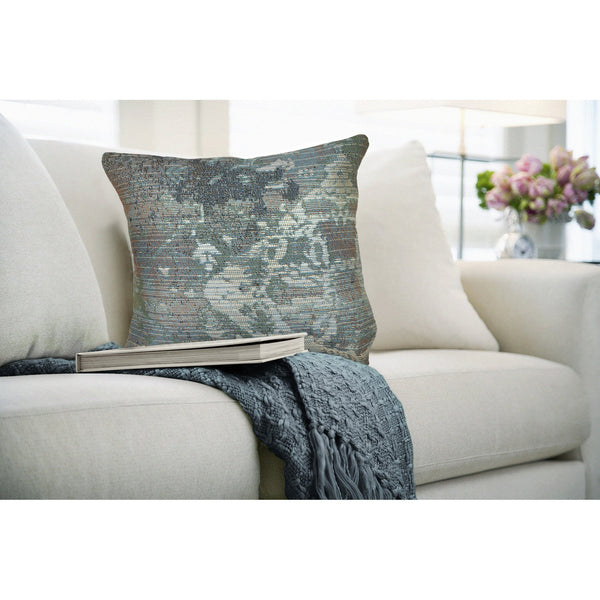 Trans Ocean Liora Manne Marina Transitional Indoor/Outdoor Pillow With Stunning Kermin Pattern For Any Space Blue Polypropylene,Polyester 7mr8s804303