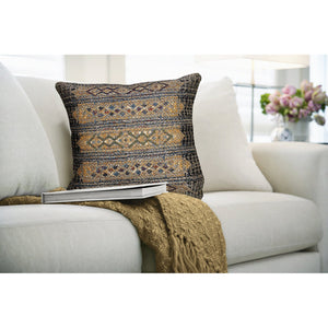 Trans Ocean Liora Manne Marina Tribal Stripe Indoor/Outdoor Pillow - Vibrant Geometric Accent For Any Space Black Polypropylene,Polyester 7mr8s805748