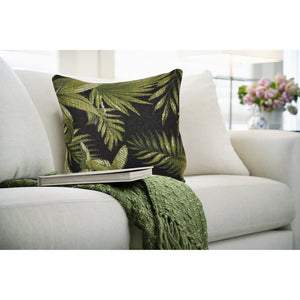 Trans Ocean Liora Manne Marina Jungle Leaves Decorative Indoor/Outdoor Pillow - Vibrant Tropical Design Black Polypropylene,Polyester 7mr8s811548