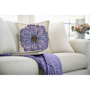 Trans Ocean Liora Manne Marina Purple Flower Pillow - 18"X18" Indoor/Outdoor, Machine Washable & Stylish Decor Purple Polypropylene,Polyester 7mr8s973037