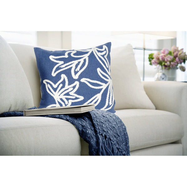 Trans Ocean Liora Manne Visions I Windsor Indoor/Outdoor Handmade Pillow - Elegant Floral Design For Any Space Blue Polyester 7sa2s307603