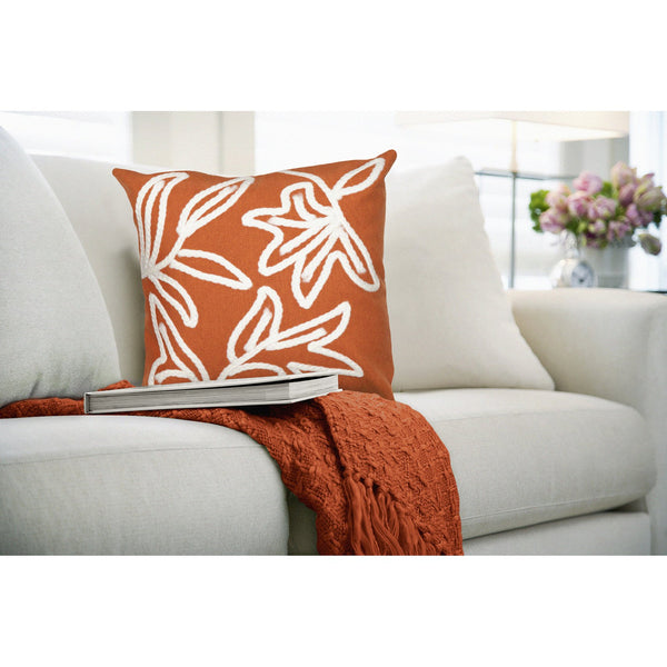 Trans Ocean Liora Manne Visions I Windsor Indoor/Outdoor Handmade Pillow - Elegant Floral Design For Any Space Orange Polyester 7sa2s307617