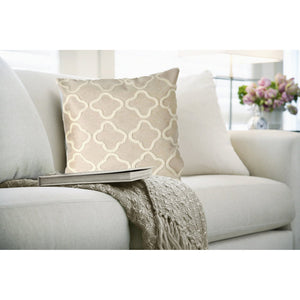 Trans Ocean Liora Manne Visions I Handcrafted Crochet Tile Indoor/Outdoor Pillow - Stylish Geometric Accent White Polyester 7sa2s413212